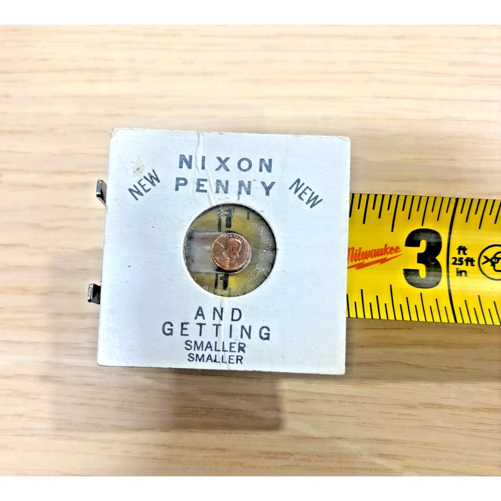 Vintage Nixon Penny Magic Trick Shrinking Coin Illusion Gag Prop